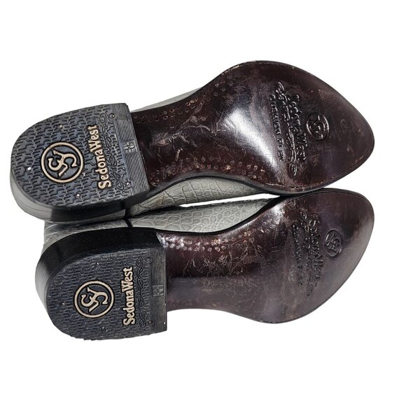 Sedona West Vintage Women's Western Gray Alligator Leather Boots 9D - Picture 8 of 16